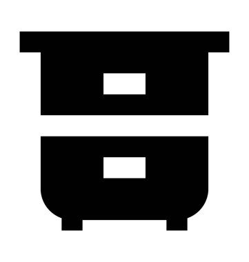 Çekmeceli düz vektör simgesi