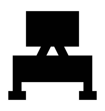 TV standı düz vektör simgesi