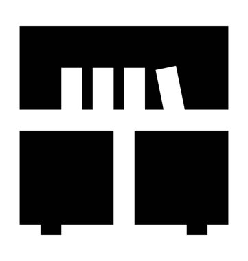 Kitap Almirah düz vektör simgesi