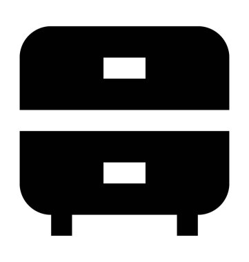 Çekmeceli düz vektör simgesi