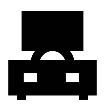 TV standı düz vektör simgesi