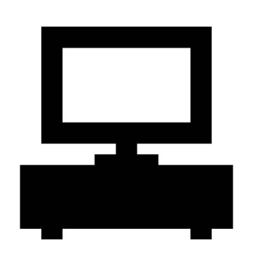 TV standı düz vektör simgesi 