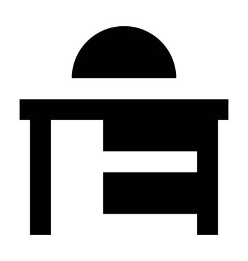 Ofis Masası Düz Vektör Simgesi