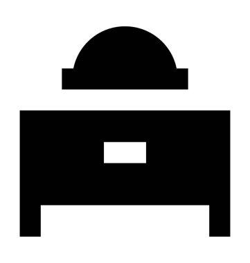 Yatak odası düz vektör simgesi