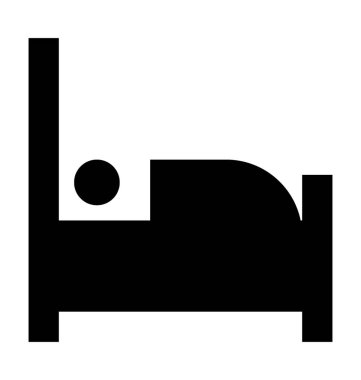 Yatak odası düz vektör simgesi