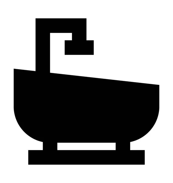 Flache Vektor Ikone Für Badewannen — Stockvektor