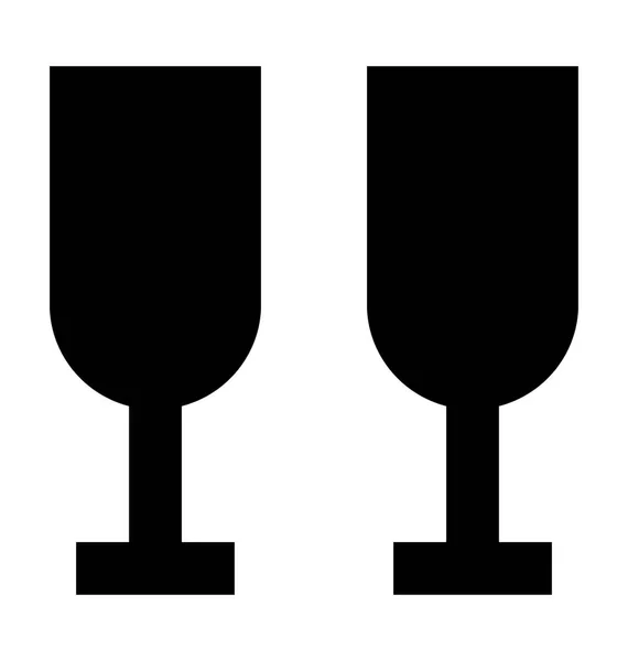 Champagne Glasses Flat Vector Icon — Stock Vector