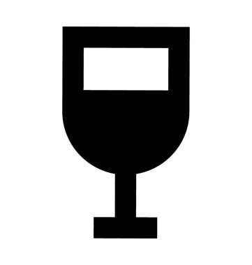 Şarap cam düz vektör simgesi