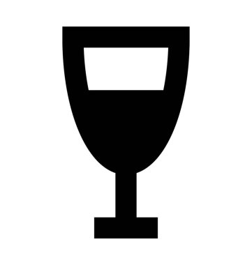 Şarap cam düz vektör simgesi