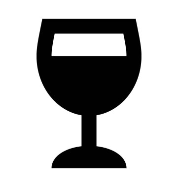 Şarap cam düz vektör simgesi