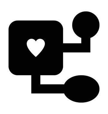 Aşk bağlantı düz vektör simgesi