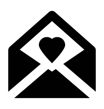 Aşk mektubu düz vektör simgesi