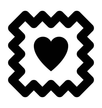 Kalp Sticker düz vektör simgesi