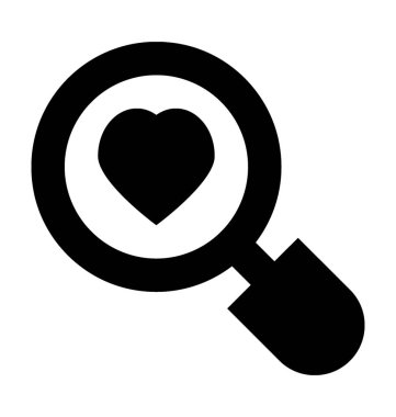 Aşk düz vektör simge arama