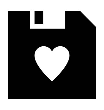 Kalp disket düz vektör simgesi