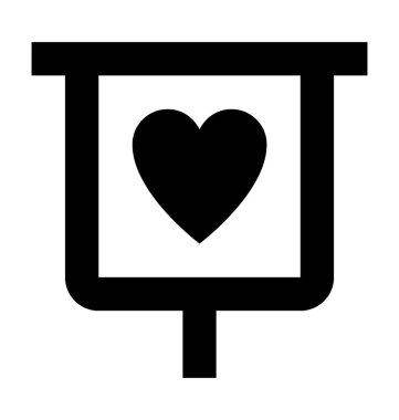 Aşk tuval düz vektör simgesi