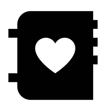 Aşk defter düz vektör simgesi