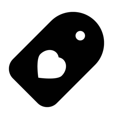 Kalp etiketi düz vektör simgesi