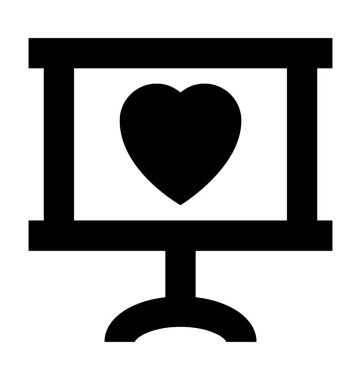 Aşk tuval düz vektör simgesi