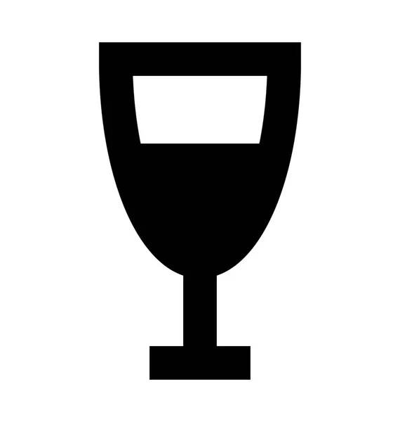 Glas Vin Platt Vektor Symbol — Stock vektor