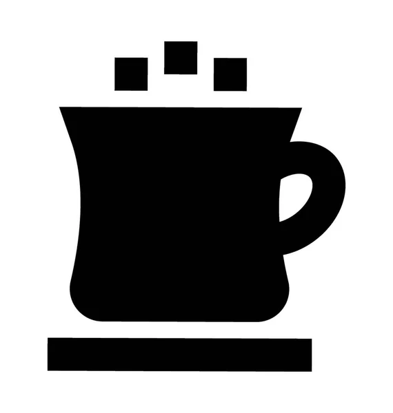 Taza Plana Vector Icono — Vector de stock