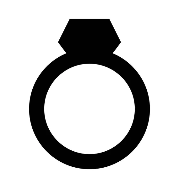 Diamond Ring Flat Vector Icon — Stock Vector
