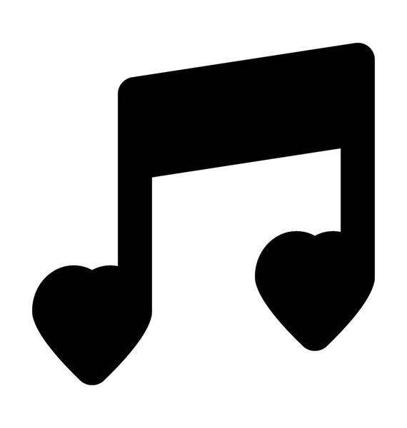 Música Romántica Flat Vector Icon — Vector de stock