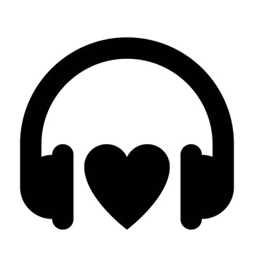 Aşk müzik düz vektör simgesi