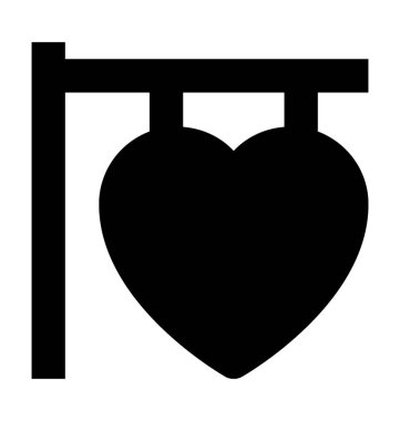 Aşk tabela düz vektör simgesi