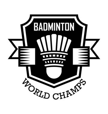 Badminton Champs düz vektör simgesi