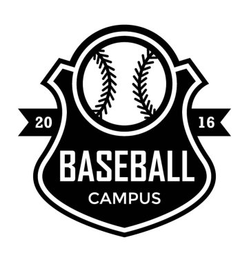 Beyzbol rozet düz vektör simgesi