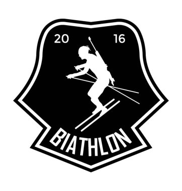 Biatlon rozet düz vektör simgesi