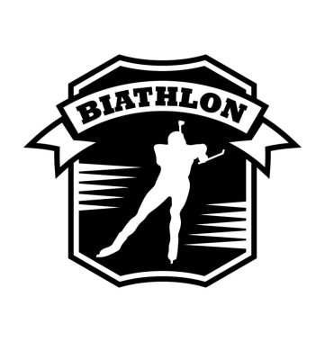 Biatlon rozet düz vektör simgesi