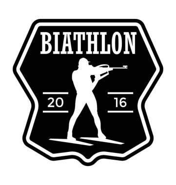 Rozet düz vektör simge çekim Biatlon