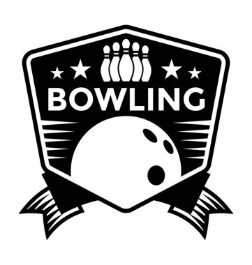Bowling kalkan düz vektör simgesi