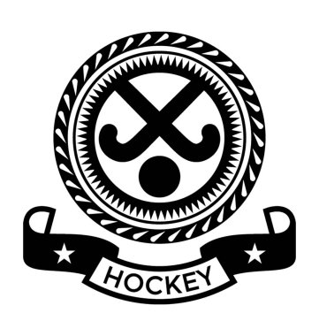 Hokey amblemi düz vektör simgesi