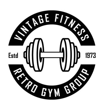 Fitness rozet düz vektör simgesi