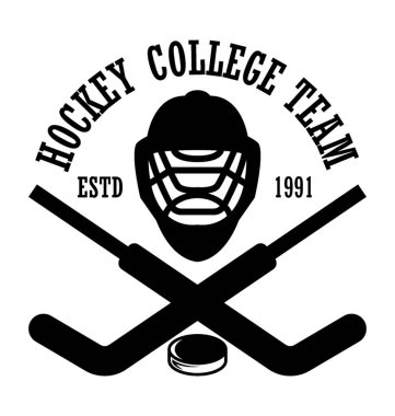 Hokey kolej takım düz vektör simgesi