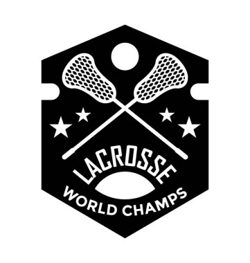 Lakros düz vektör simgesi