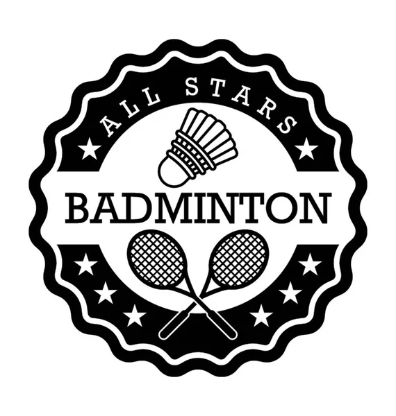 Badminton Emblème Icône Vectorielle Plate — Image vectorielle