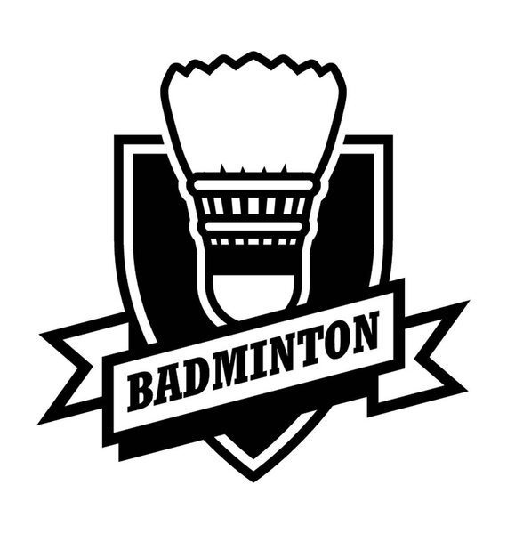 Badminton Badge Flat Vector Icon