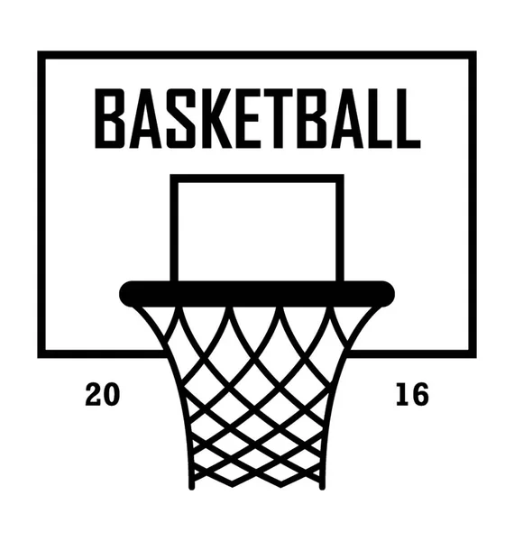 Basketbal Hoepel Platte Vector Icon — Stockvector
