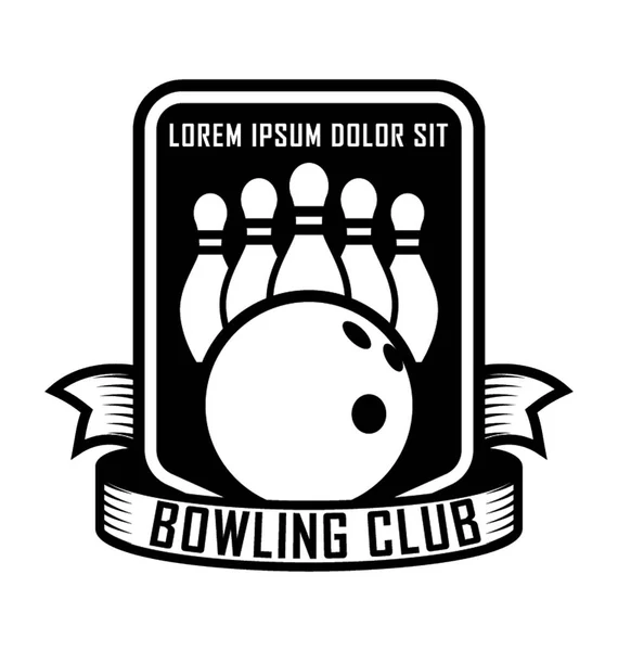 Bowling Club Plano Vector Icono — Archivo Imágenes Vectoriales