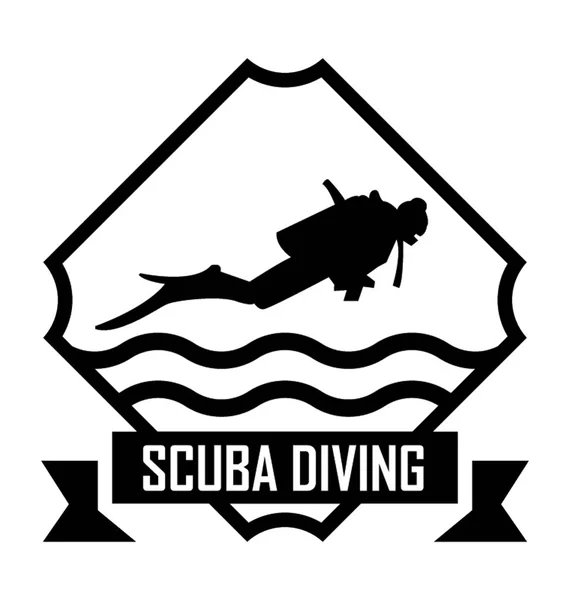 Scuba Diving Vektör Simgesi — Stok Vektör