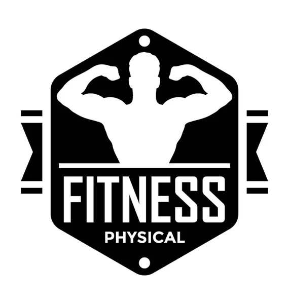 Badge Fitness Icône Vectorielle Plate — Image vectorielle