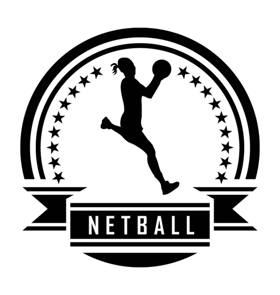 Netball Player Vektör Simgesi — Stok Vektör