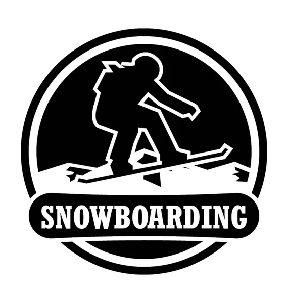 Snowboarding Badge Flat Vector Icon