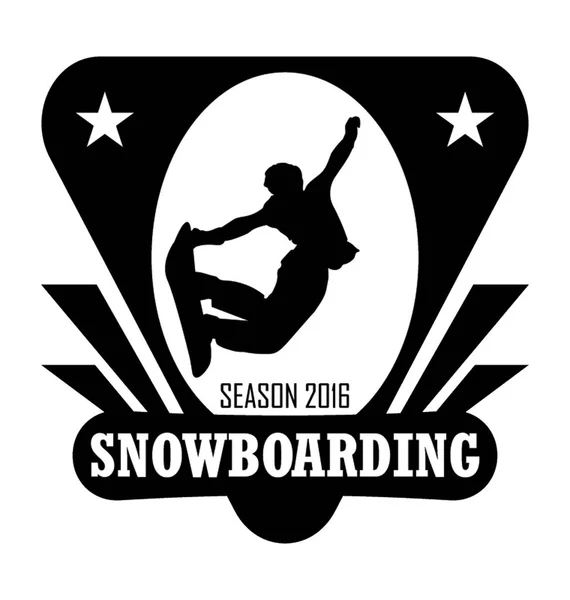 2016 Snowboard Flat Vector Icône — Image vectorielle