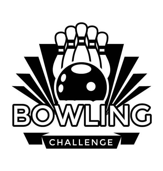 Bowling Challenge Vector Plano Icono — Vector de stock