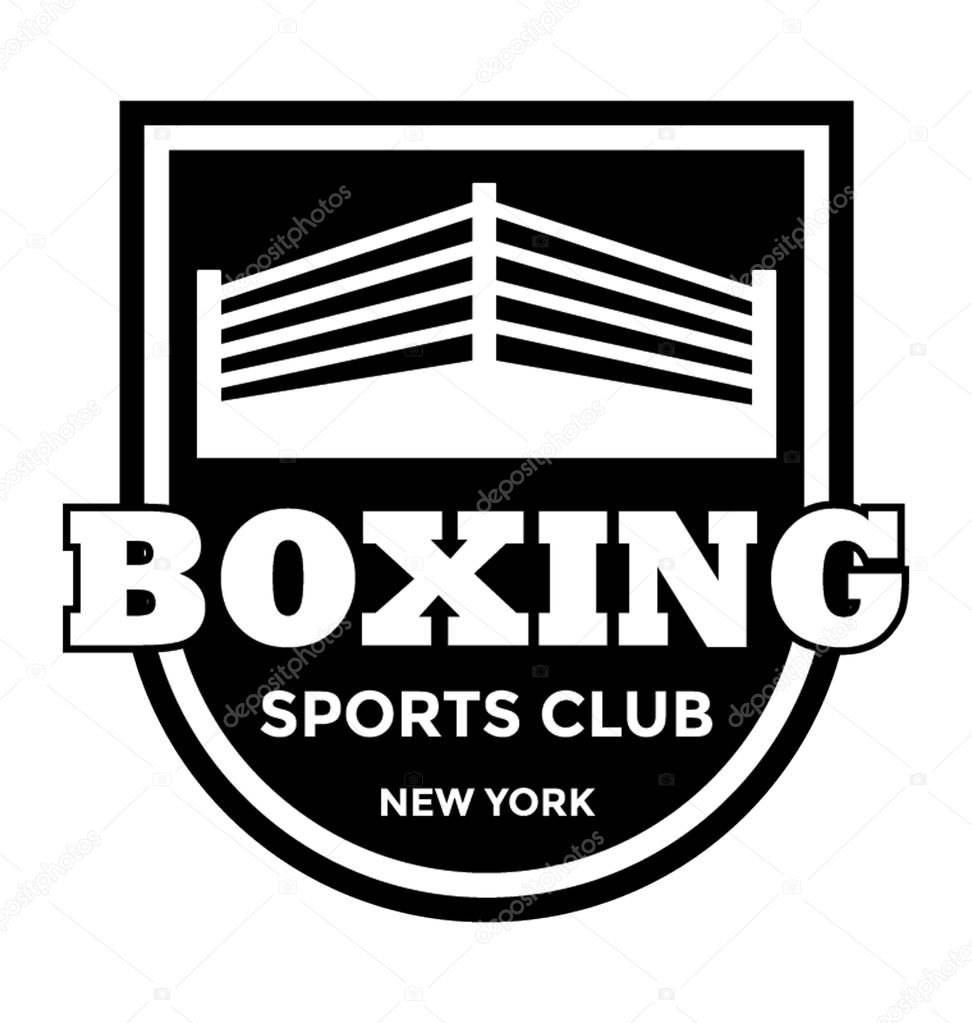 Boxing Sports Club Flat Vector Icon